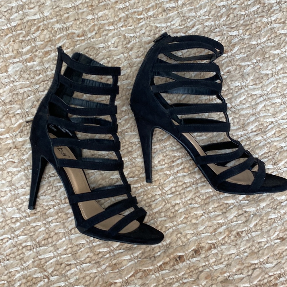 Diba Black Strappy Heels - Picture 2 of 4